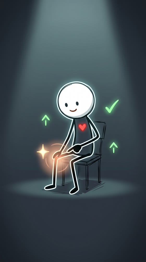 벽에 기대 살짝 앉기